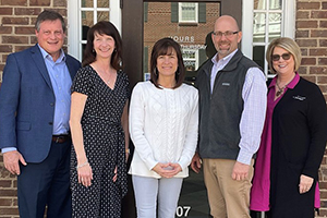 Left to right: J. Mark Hutchins, Assistant Vice President for Corporate and Foundation Services, Motlow College Foundation; Gay Dempsey, Bank of Lincoln County Chief Executive Officer and a Motlow Foundation Trustee; Jill Storey, Bank of Lincoln County Administrative Assistant; Mark Howell, Bank of Lincoln County Loan Officer; and Phyllis Daniel, Coordinator for Foundation Services, Motlow State.