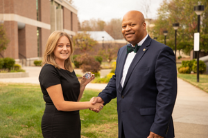 Jamie Roper received TBR Chancellor's Commendation from Motlow President Dr. Michael Torrence