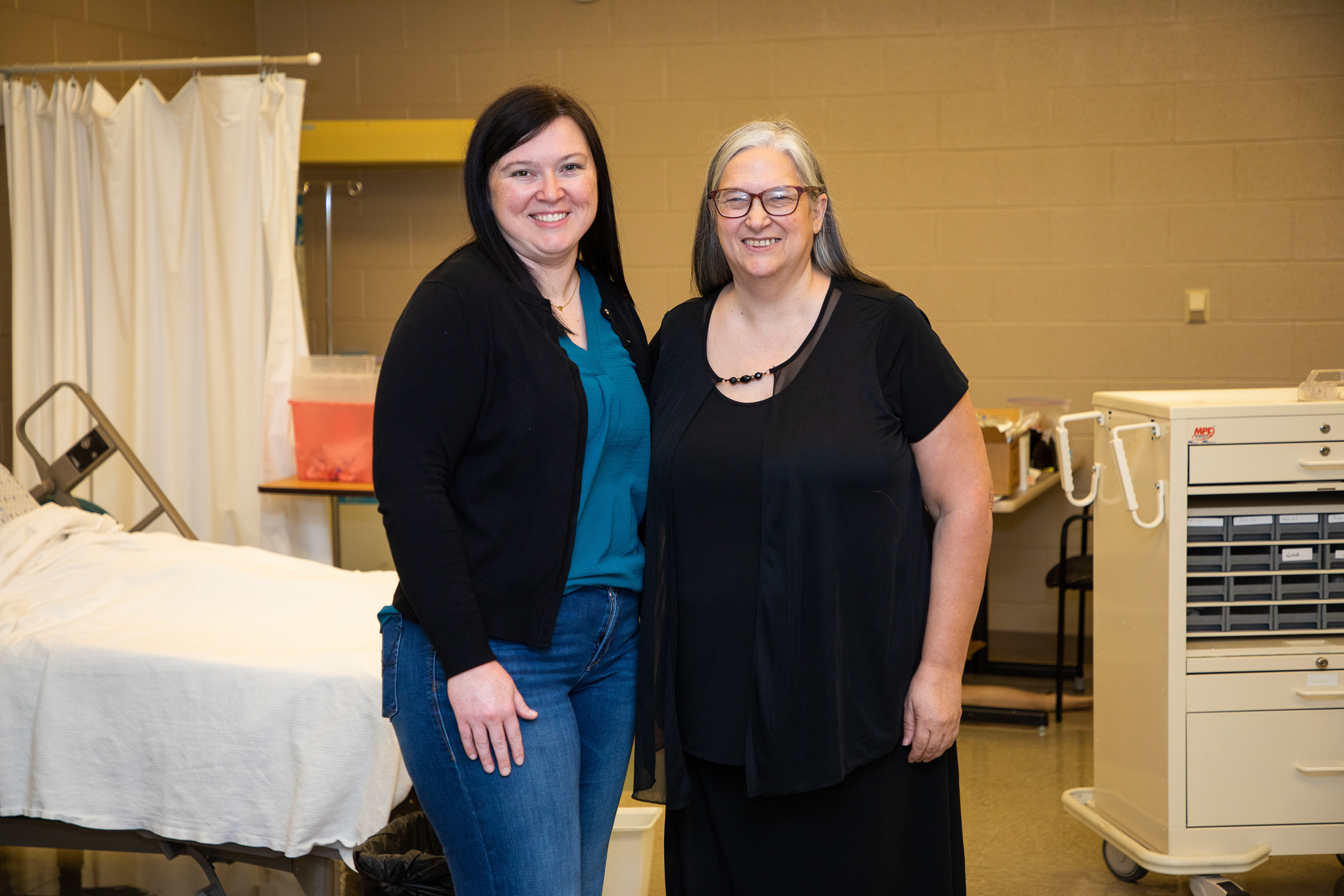 Motlow Nursing student Karyn Johnson, left, with Dr. Rebecca Hergert.