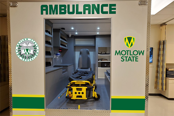 Mock-up of the ambulance simulator at the Smyrna Campus