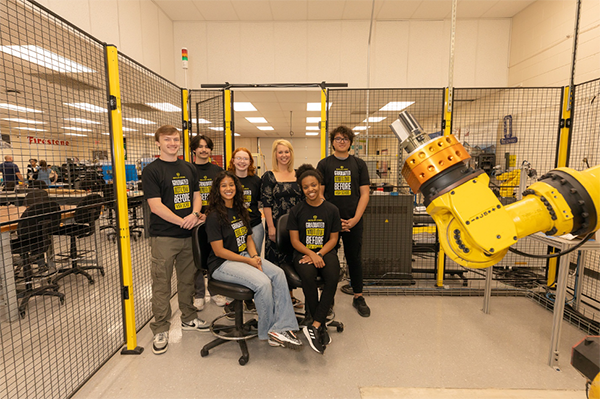 Pictured: Brody Harrison, Dominic Duong, Booklyn Moore, Kellita Bowles, Motlow Dual Enrollment Director Sally Pack, Kayleigh Moreing, and Jon Vazquez.